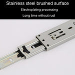 1 Pair Thickened Three Sections Ball Slide Mute Drawer Track Rail, 4 inch 10cm, 6 inch 16cm, 8 inch 20cm