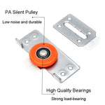 Closet Sliding Door Pulley Fittings Silent Sliding Door Accessories With 8 Screws, Pulley