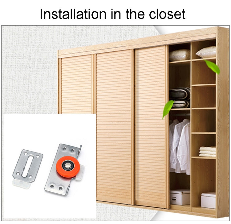 Closet Sliding Door Pulley Fittings Silent Sliding Door Accessories With 8 Screws, Pulley