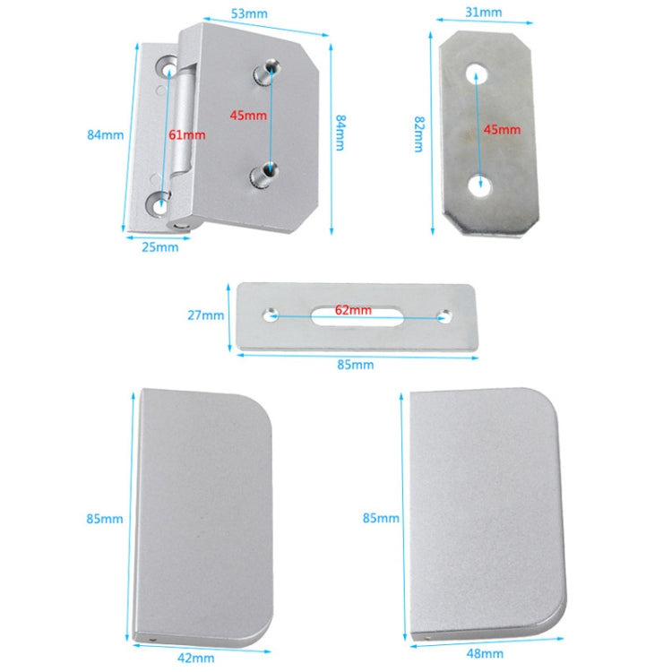 Glass Door Partition Hinge Furniture Housing Door Fittings, Space Aluminum, Rust Stainless Steel