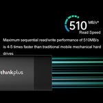 Lenovo Thinkplus US202 USB3.1 Compact And Portable Mobile Solid State Drive, 512G, 1T, 2T