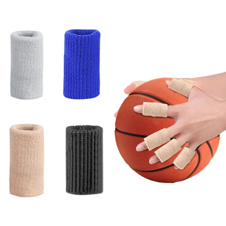 10pcs/set Basketball Riding Finger Sleeves Finger Joint Stretch Knit Sports Protectors, Black, Skin Tone, Blue, Gray
