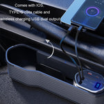 Digital Display Multifunctional Super Fast Charging Car Seat Gap Storage Box, Without Wireless Charging, With Wireless Charging