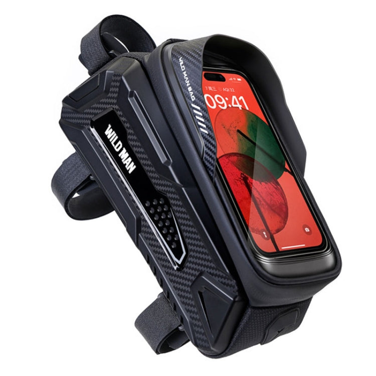 حقيبة أمامية للدراجة الجبلية بغطاء صلب سعة 1 لتر من WILD MAN M30 مع شاشة لمس TPU، M30 (أسود)، M30 (أسود أحمر)