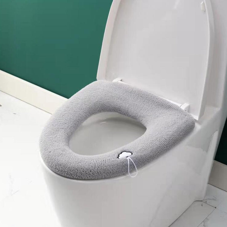 غطاء مرحاض محبوك قابل للغسل سميك ودافئ منزلي، مع مقبض وردي، مع مقبض رمادي، مع مقبض أزرق، مسطح وردي، مسطح رمادي، مسطح أزرق