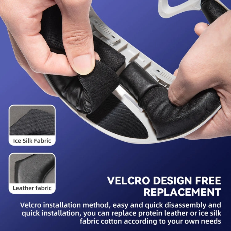 For PICO 4 Hibloks VR Glasses Face Cushion Protector Pad With Fan, 1pc PU Cotton, 2pcs PU Cotton, 1pc Ice Silk, 2pcs Ice Silk