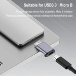 Micro B Male Adapter USB Link HDD Enclosure Interface Converter, USB Female Transfer, Type-C Female Transfer, USB Male Transfer, Type-C Male Transfer