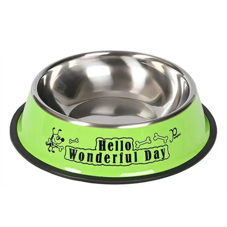 Anti-tip Stainless Steel Pet Bowl Cat Dog Food Basin, M 15cm, L 18cm, XL 22cm, XXL 26cm