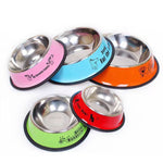 Anti-tip Stainless Steel Pet Bowl Cat Dog Food Basin, M 15cm, L 18cm, XL 22cm, XXL 26cm