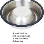 Anti-tip Stainless Steel Pet Bowl Cat Dog Food Basin, M 15cm, L 18cm, XL 22cm, XXL 26cm