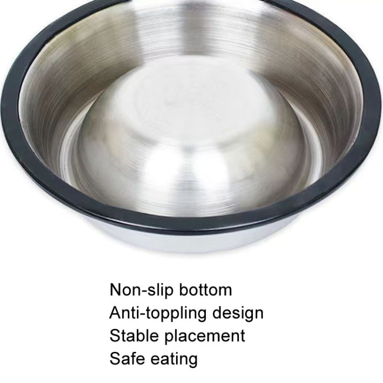 Anti-tip Stainless Steel Pet Bowl Cat Dog Food Basin, M 15cm, L 18cm, XL 22cm, XXL 26cm