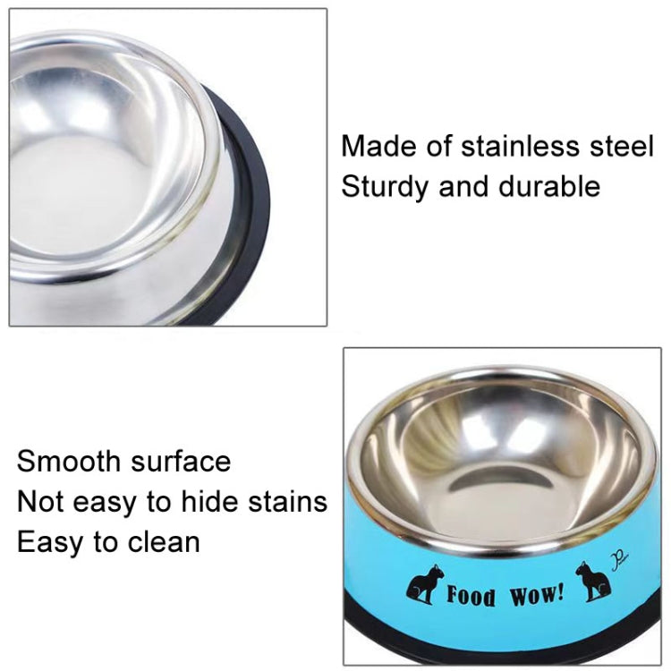 Anti-tip Stainless Steel Pet Bowl Cat Dog Food Basin, M 15cm, L 18cm, XL 22cm, XXL 26cm