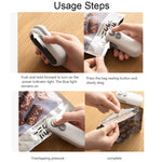 Small 2-in-1 Rechargeable Magnetic Snack Sealer Household Mini Sealing Machine, 2-in-1 White, 2-in-1 Green