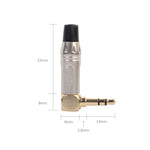 Zinc Alloy L-Shaped 90 Degree 3.5mm Stereo Headset Wire Welding Plug, Zinc Alloy