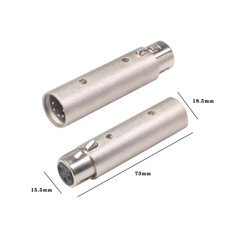 محول XLR إشارة DMX بمقبس أنثى 3 دبابيس كبير من سبائك الزنك إلى ذكر 5 دبابيس مع مصباح