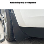 For Tesla Model Y Car Punch-Free Front And Rear Wheel Soft Rubber Mudguards, Matte Black, Carbon Fiber