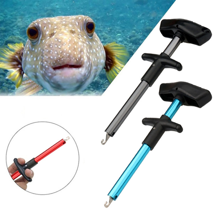 Aluminum Alloy Decoupler T-Shaped Fish Hook Remover Sea Fishing Equipment 24 X 7.5cm, Blue, Red, Gray, Blue+ Spring Rope, Red+ Spring Rope, Gray+Spring Rope