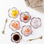 5pcs /Set Hammer Glass Cherry Blossom Dish House Sauce Plate Small Dish, Pink