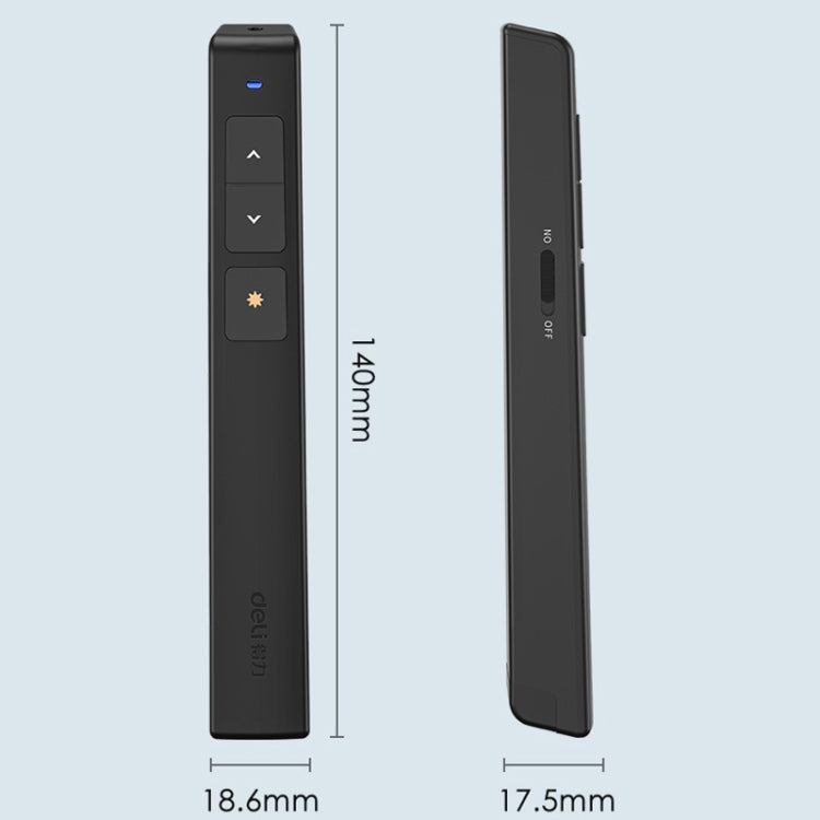 Deli  2.4GHz Page Turner USB Clicker With Red Light For PPT, 2802 (Black), 2802 (White)