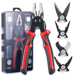 5 In 1  Combination Interchangeable Head Pliers Kit General Repair Screwdriver Pliers, Red Black, White Brown