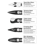 5 In 1  Combination Interchangeable Head Pliers Kit General Repair Screwdriver Pliers, Red Black, White Brown