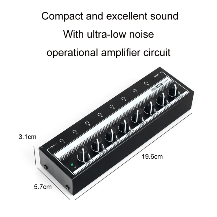 8-Channel Monitoring Multi-Channel Headphone Amplifier For Recording Studio, US Plug, HA800