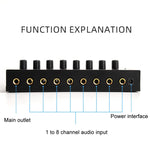 8-Channel Monitoring Multi-Channel Headphone Amplifier For Recording Studio, US Plug, HA800