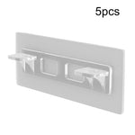 5pcs Adhesive Shelf Support Plastic Closet Cabinet Shelf Support Clip Punch Free Wall Hanger Sticker, Long Double Row Partition Tray