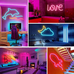 2m 5V LED Light Strip USB Flexible Neon Silicone Soft Strips Set, USB (Pink), USB (Warm Color), USB (Blue)