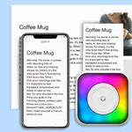 طابعة بلوتوث محمولة صغيرة بإضاءة RGB لطباعة المستندات والملصقات بدون حبر، مع 1 لفة ورق، مع 5 لفات ورق، مع 5 لفات ملصقات، مع 5 ورقات + 5 ملصقات + 3 ورقات ملونة