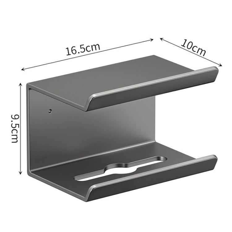 2 In 1 No-Punch Bathroom Shelf Household Paper Towel Cell Phone Toiletries Storage Rack