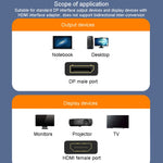 JINGHUA DP Male To HDMI Female Adapter Video Audio Connector, 1080P Universal Version, 4K Universal Version