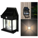 Solar Outdoor Tungsten Wall Light 3 Modes Body Sensing Waterproof Garden Villa Night Light, Regular Black, Regular White, Large Black, Large white