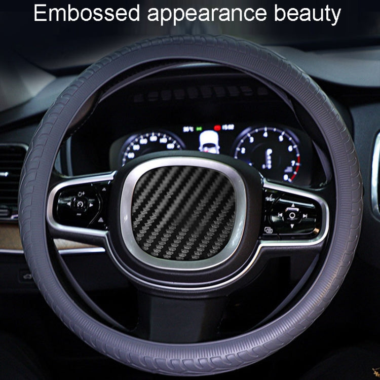 Car Silicone Protective Cover Wear Resistant Non-Slip Tire Pattern Driving Grip Sleeve, For 36cm-40cm Diameter Steering Wheel