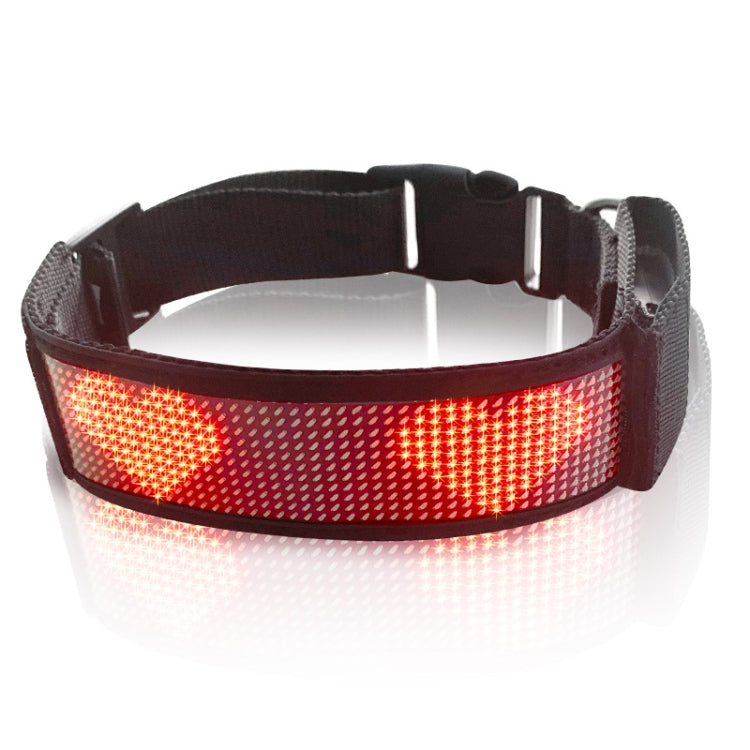 LED Display Pet Collar Rechargeable High Visibility DIY Single Color Collar