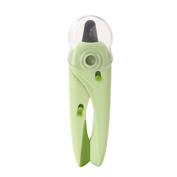 LED Pet Nail Clippers Dog and Cat Nail Clippers with Nail Polisher, White, Green