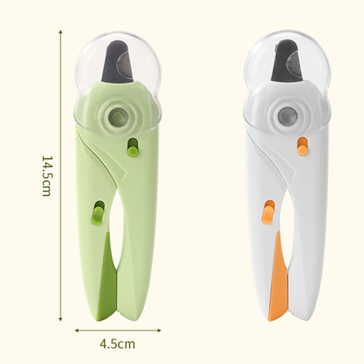 LED Pet Nail Clippers Dog and Cat Nail Clippers with Nail Polisher, White, Green