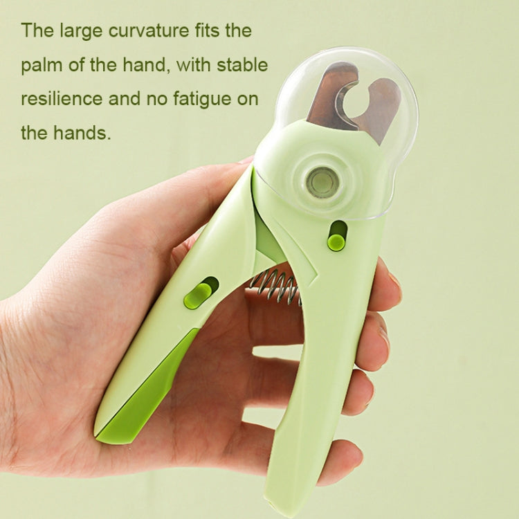 LED Pet Nail Clippers Dog and Cat Nail Clippers with Nail Polisher, White, Green
