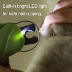 LED Pet Nail Clippers Dog and Cat Nail Clippers with Nail Polisher, White, Green