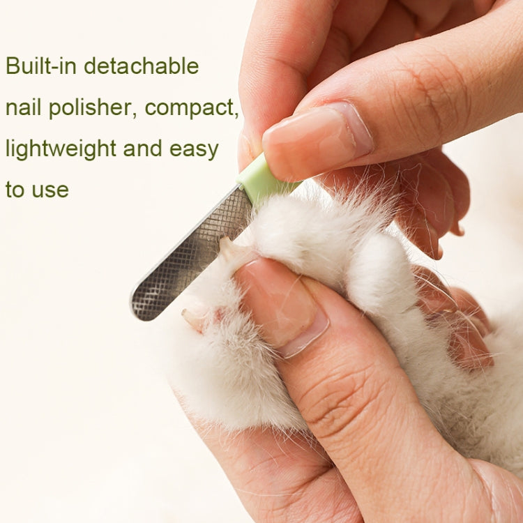 LED Pet Nail Clippers Dog and Cat Nail Clippers with Nail Polisher, White, Green