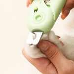 LED Pet Nail Clippers Dog and Cat Nail Clippers with Nail Polisher, White, Green