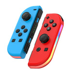 JOY-02 Gaming-Controller (links und rechts) mit RGB-Beleuchtung, ergonomischer Oberfläche und Bluetooth-Funktion für Switch / Switch OLED / Switch Pro / Switch Lite / Switch Joy-Con, Farben: Blau/Rot, Grün/Blau, Weiß