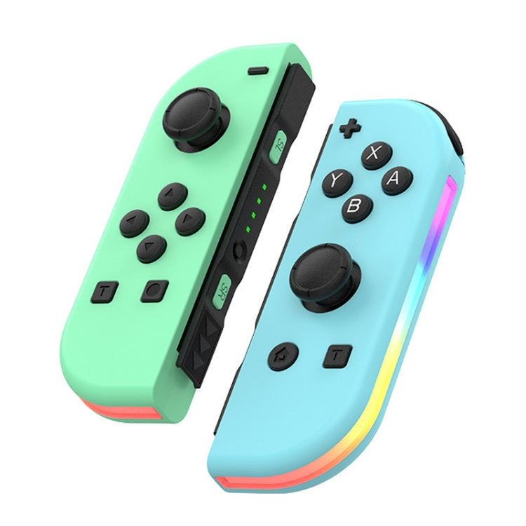 JOY-02 Gaming-Controller (links und rechts) mit RGB-Beleuchtung, ergonomischer Oberfläche und Bluetooth-Funktion für Switch / Switch OLED / Switch Pro / Switch Lite / Switch Joy-Con, Farben: Blau/Rot, Grün/Blau, Weiß