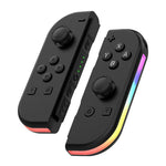Manettes de jeu JOY-02 (gauche et droite) avec éclairage RGB, Bluetooth, pour Switch / Switch OLED / Switch Pro / Switch Lite / Switch Joy-Con, noir et gris.