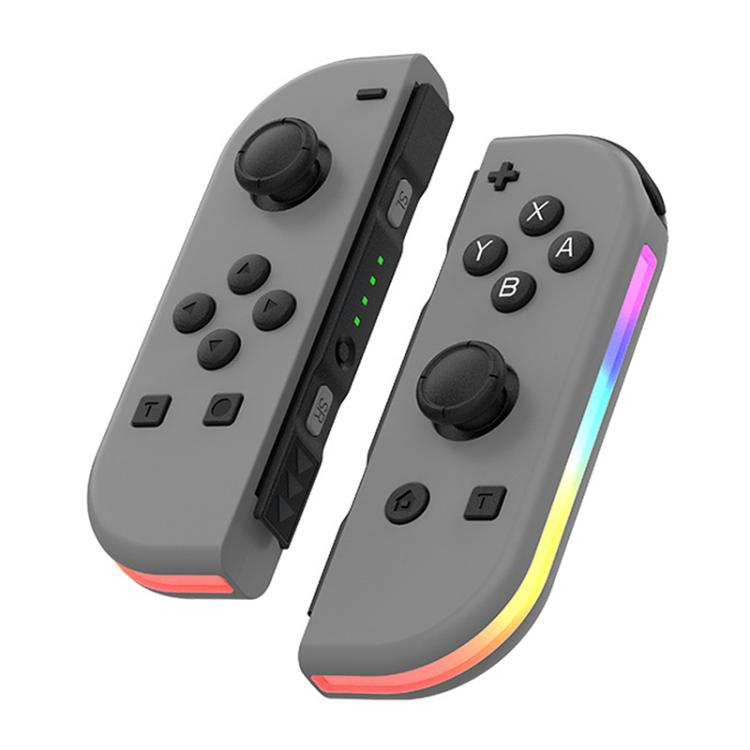 Manettes de jeu JOY-02 (gauche et droite) avec éclairage RGB, Bluetooth, pour Switch / Switch OLED / Switch Pro / Switch Lite / Switch Joy-Con, noir et gris.