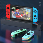 Manettes de jeu JOY-02 (gauche et droite) avec éclairage RGB, Bluetooth, pour Switch / Switch OLED / Switch Pro / Switch Lite / Switch Joy-Con, noir et gris.