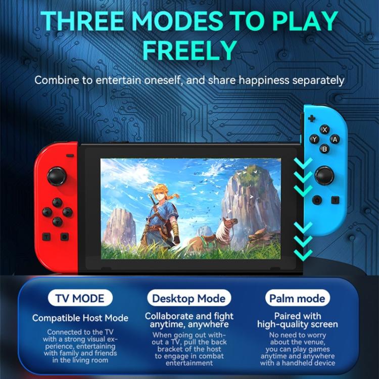 Manettes de jeu JOY-02 (gauche et droite) avec éclairage RGB, Bluetooth, pour Switch / Switch OLED / Switch Pro / Switch Lite / Switch Joy-Con, noir et gris.