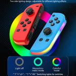 Manettes de jeu JOY-02 (gauche et droite) avec éclairage RGB, Bluetooth, pour Switch / Switch OLED / Switch Pro / Switch Lite / Switch Joy-Con, noir et gris.