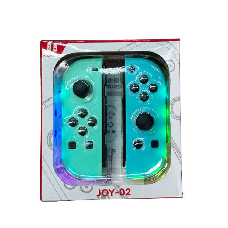 JOY-02 Gaming-Controller (links und rechts) mit RGB-Beleuchtung, ergonomischer Oberfläche und Bluetooth-Funktion für Switch / Switch OLED / Switch Pro / Switch Lite / Switch Joy-Con, Farben: Blau/Rot, Grün/Blau, Weiß