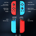 JOY-02 Gaming-Controller (links und rechts) mit RGB-Beleuchtung, ergonomischer Oberfläche und Bluetooth-Funktion für Switch / Switch OLED / Switch Pro / Switch Lite / Switch Joy-Con, Farben: Blau/Rot, Grün/Blau, Weiß